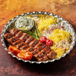 Zereshk Polo with Beef kabab